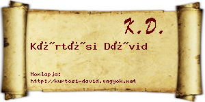 Kürtösi Dávid névjegykártya