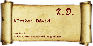 Kürtösi Dávid névjegykártya